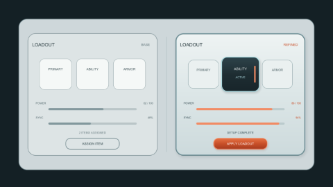 Prototype and refined interface comparison